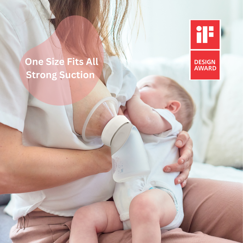 Silicone Angled Feeding Bottle & Breast Pump Set