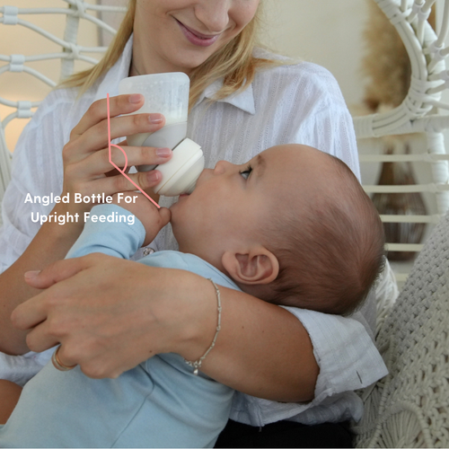 Antibacterial Natural Silicone Angled Bottle (120ML)