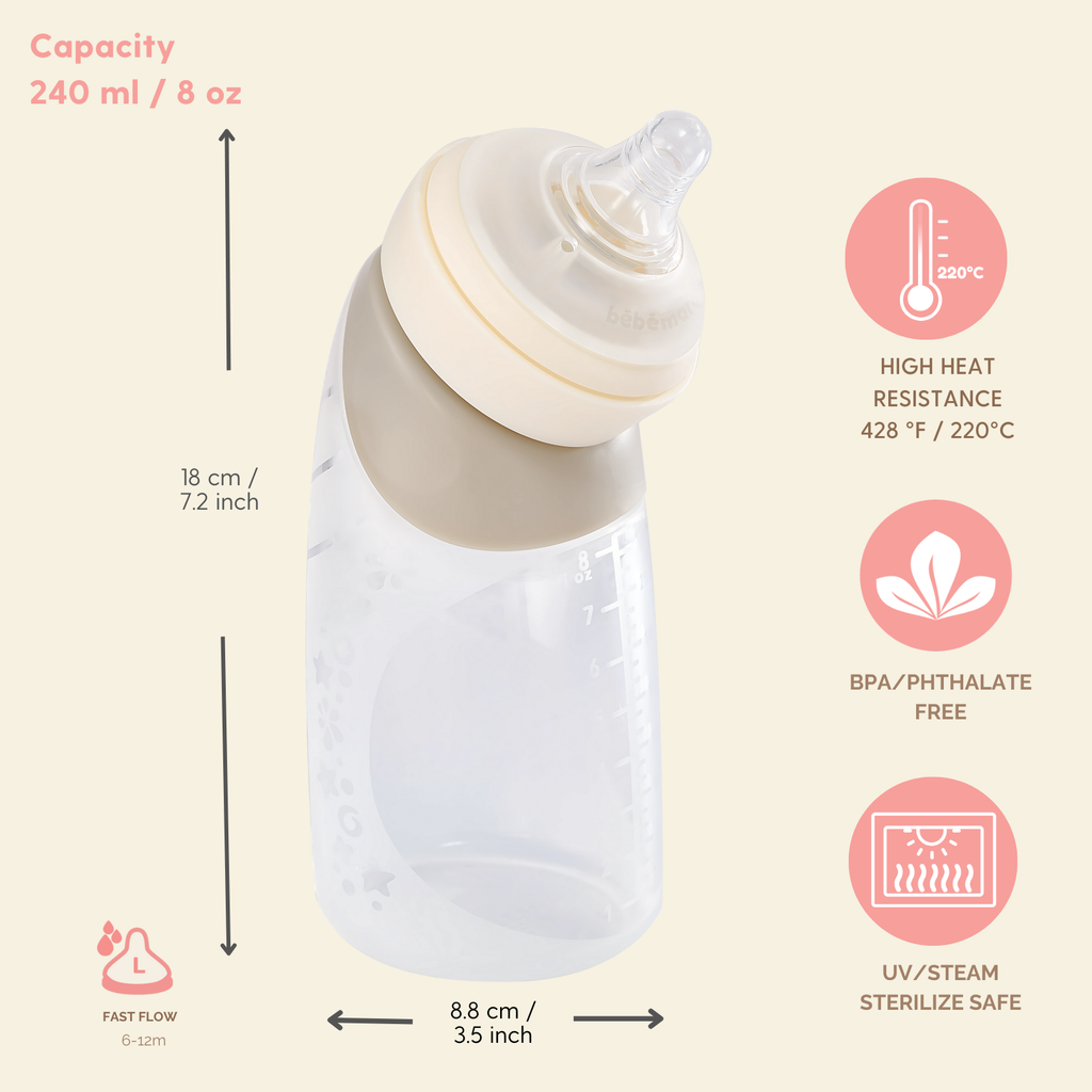 BébéMarc Antibacterial Silicone Angled Feeding Bottle – Best Bottle for Baby