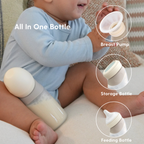 Silicone Angled Feeding Bottle & Breast Pump Set