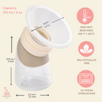 Silicone Angled Feeding Bottle & Breast Pump Set