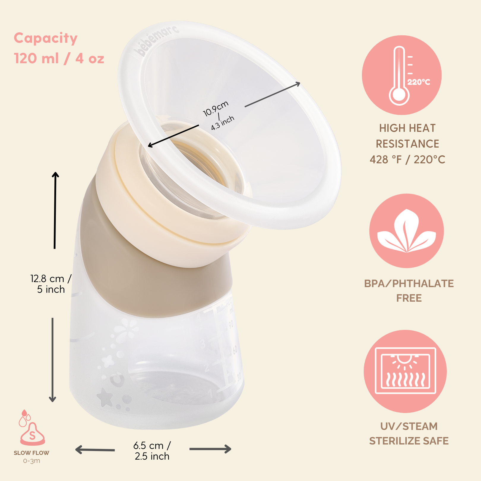 Silicone Angled Feeding Bottle & Breast Pump Set