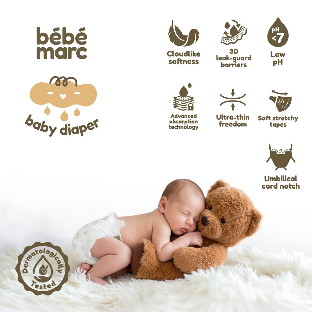 Premium Baby Diapers – OEKO-TEX Certified, Ultra-Thin & pH Balanced, Dermatologically Tested
